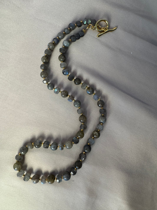 Quiet stormlight labradorite midi necklace