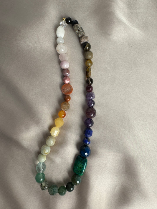 Pick-your-palette gemstone stretch necklace