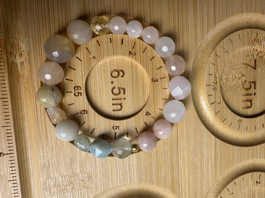 Gentle garden meditation gemstone crystal beaded stretch bracelet