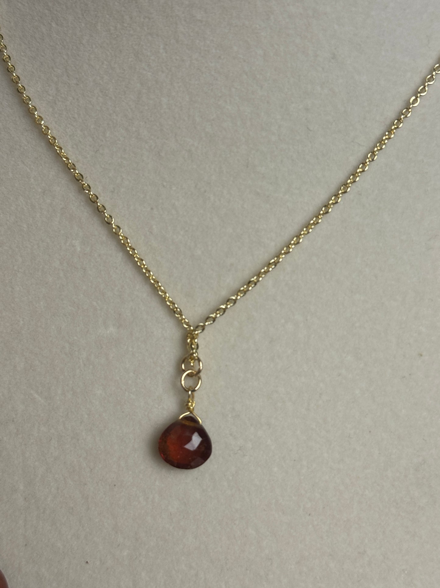 Hessonite Garnet pendant necklace