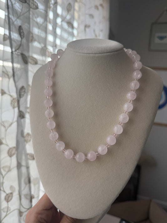 Girlie Pop Rose Quartz Necklace