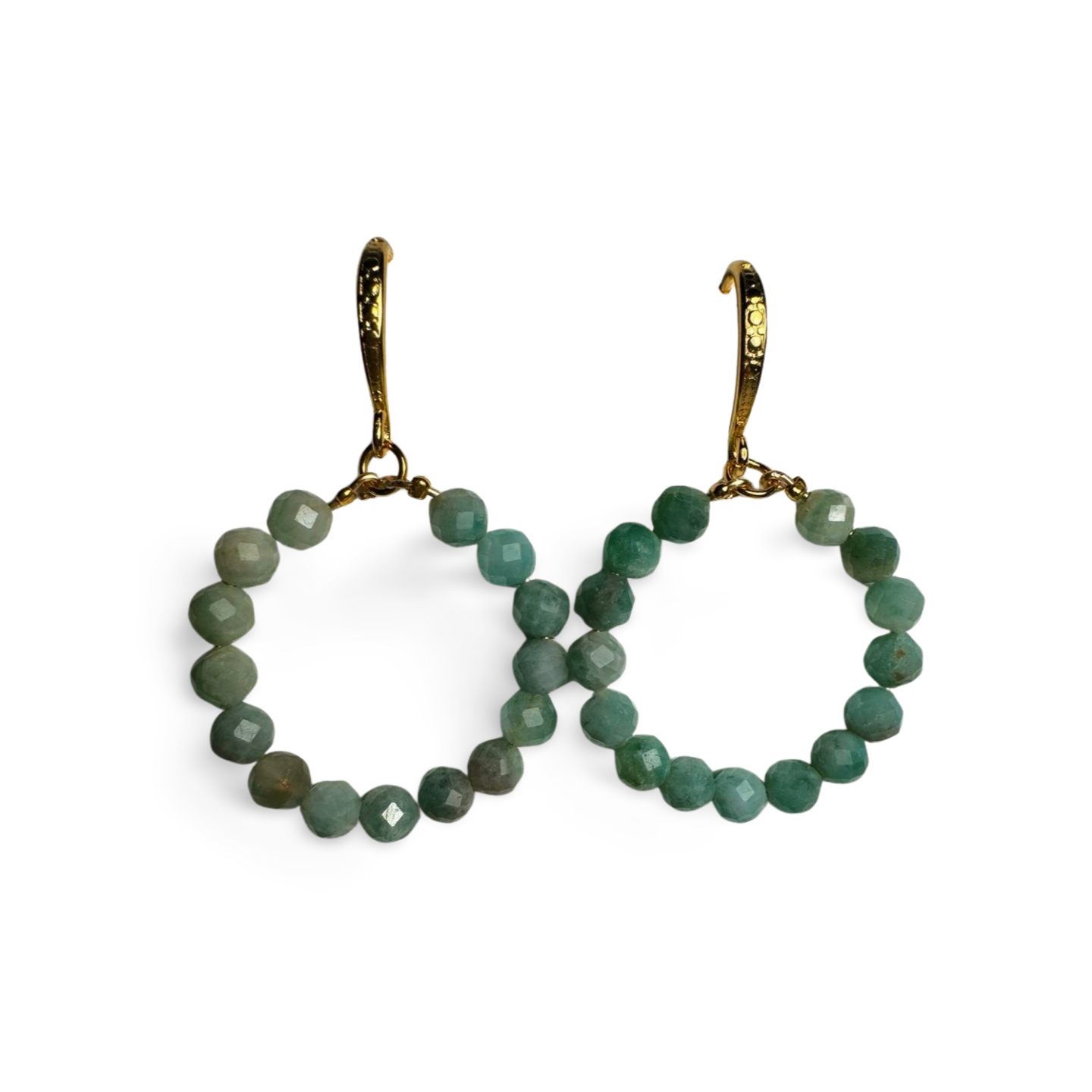 Emerald hoop earrings