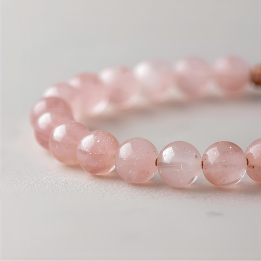 Bloom tender smooth rose quartz stretch bracelet