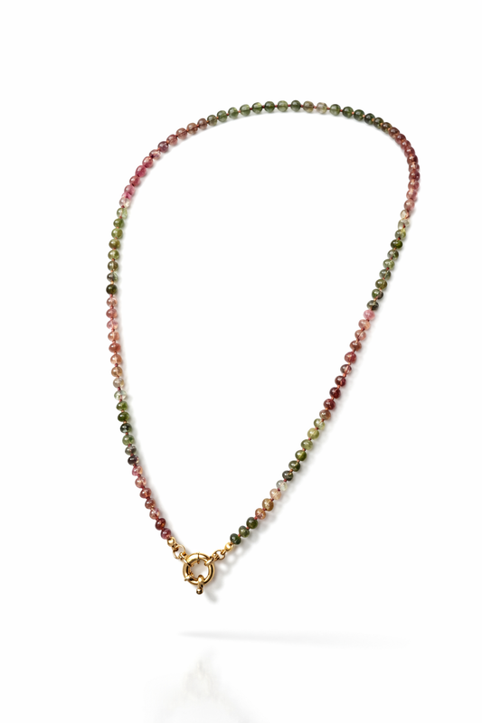 Heart Refresh Tourmaline Silk Knotted Necklace