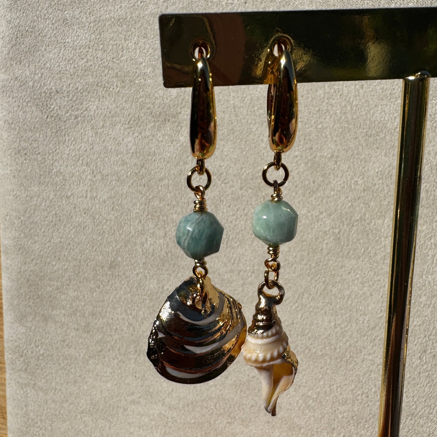 Sea Stars, Not Twins Mismatched Seashell Charm Earrings