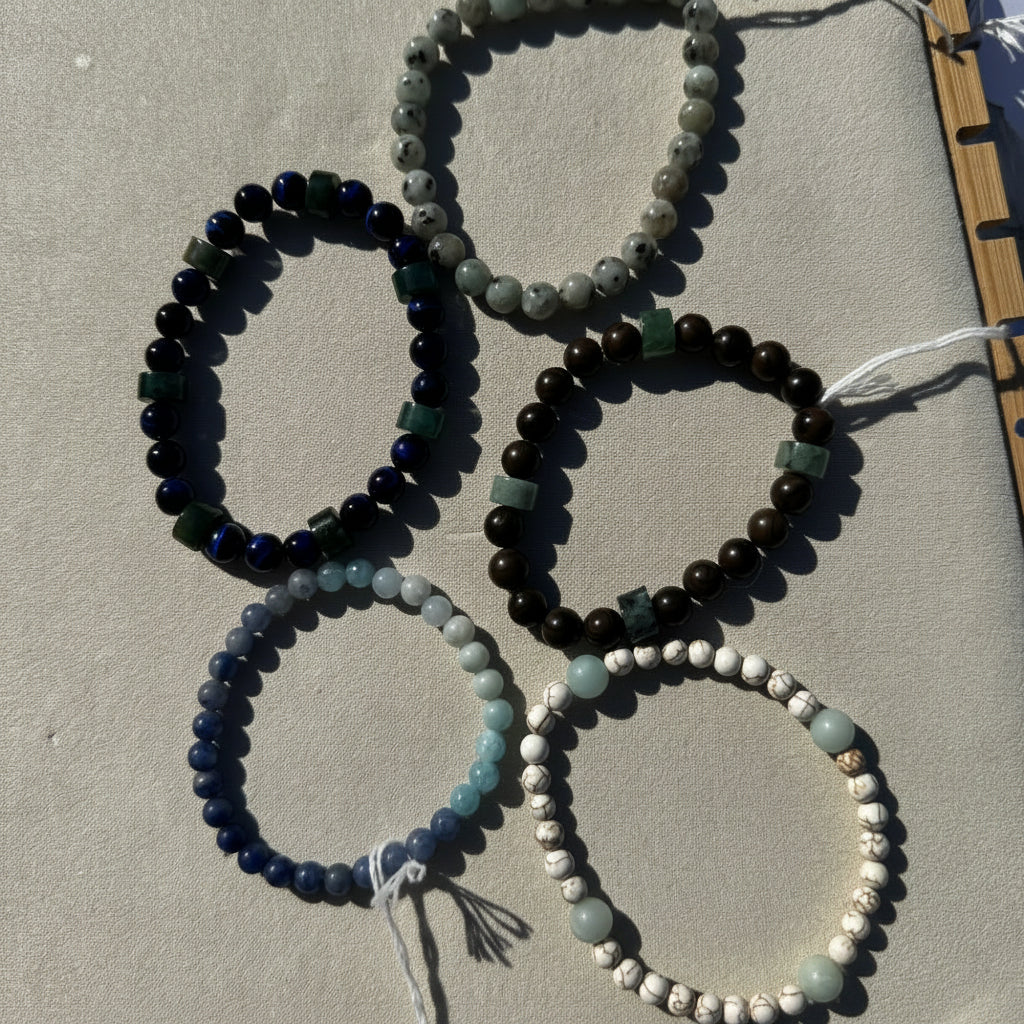 Power of Poseidon Semi-Precious Stone Bead Bracelets