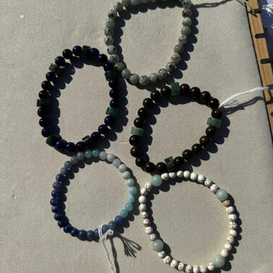 Power of Poseidon Semi-Precious Stone Bead Bracelets