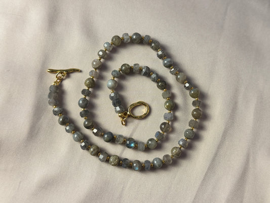 Quiet stormlight labradorite midi necklace