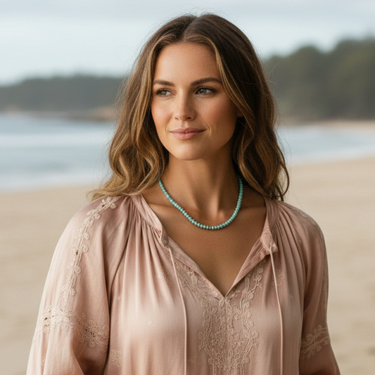 Crystal coast whisper faceted amazonite necklace