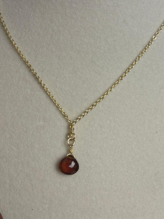 Hessonite Garnet pendant necklace