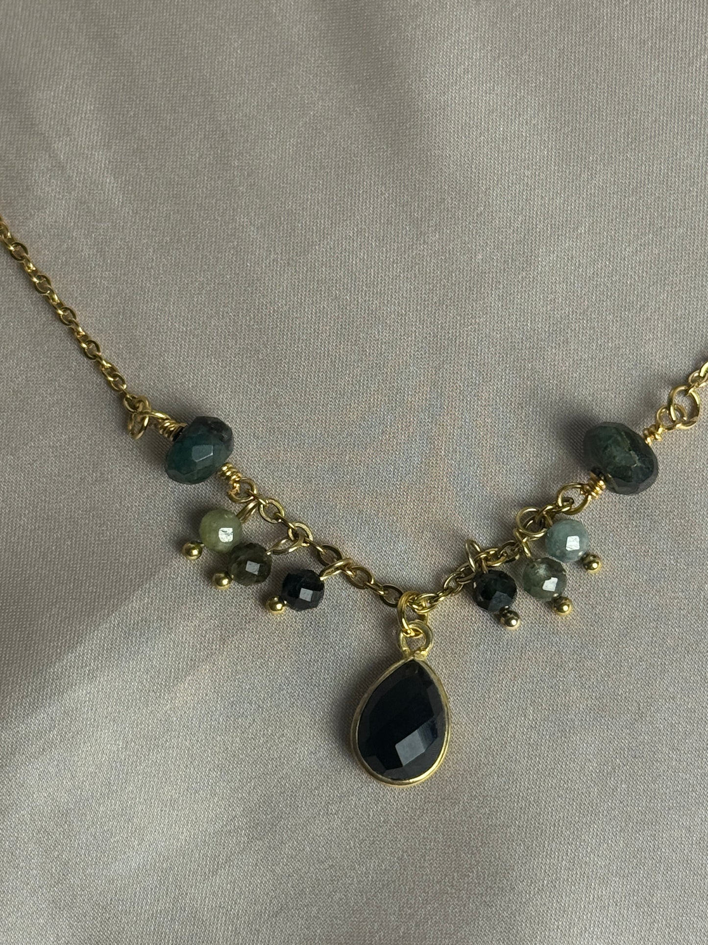 Black onyx pendant necklaces