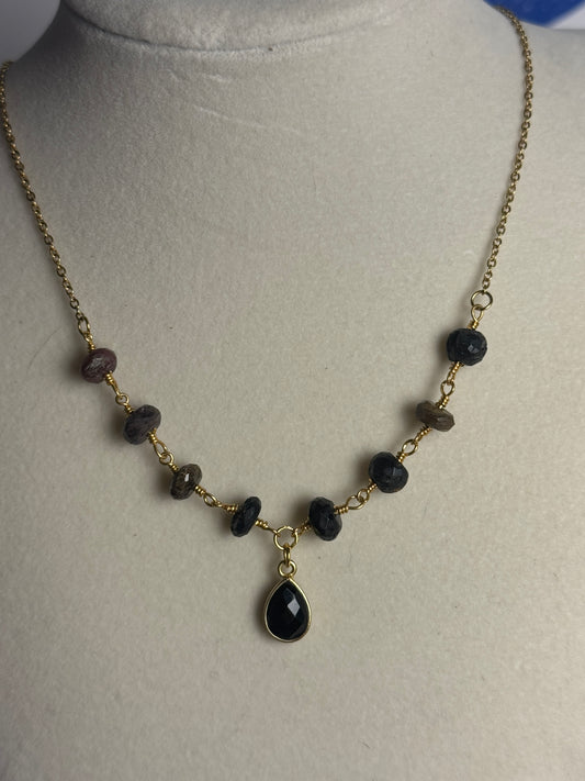 Black onyx pendant necklaces