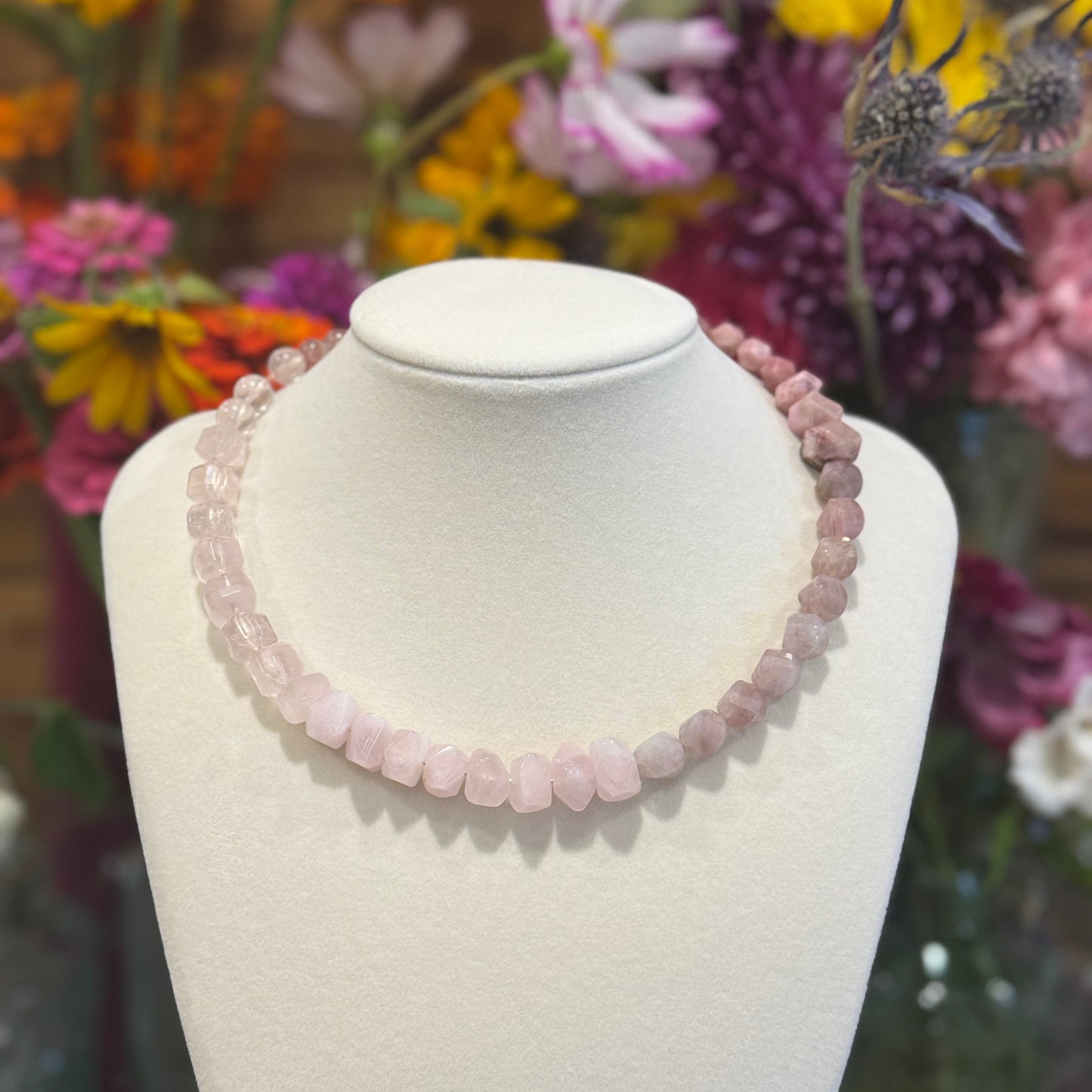 Pick-your-palette gemstone wire strung necklace with gold-filled closure