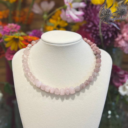 Pick-your-palette gemstone wire strung necklace with gold-filled closure