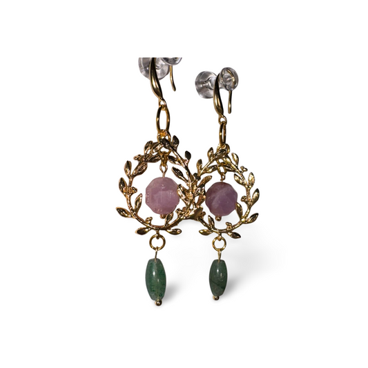 Wreathed in rose earrings