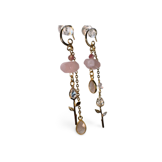 Love story rose dangle earrings