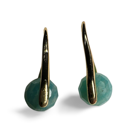 Peruvian amazonite simple earrings