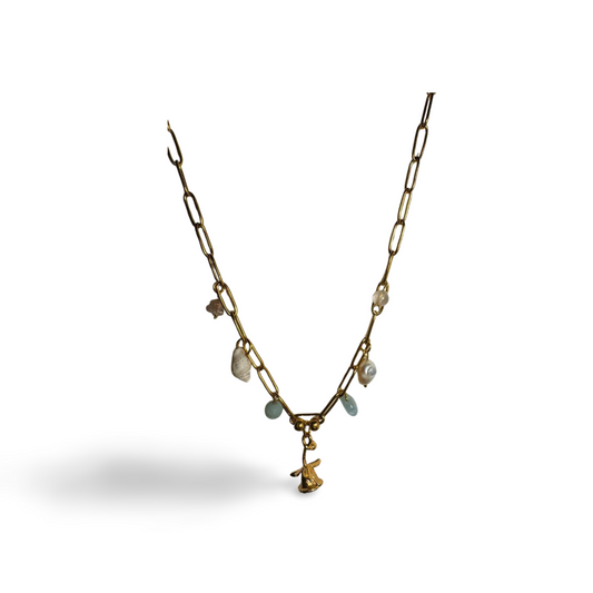 Rose garden charm necklace