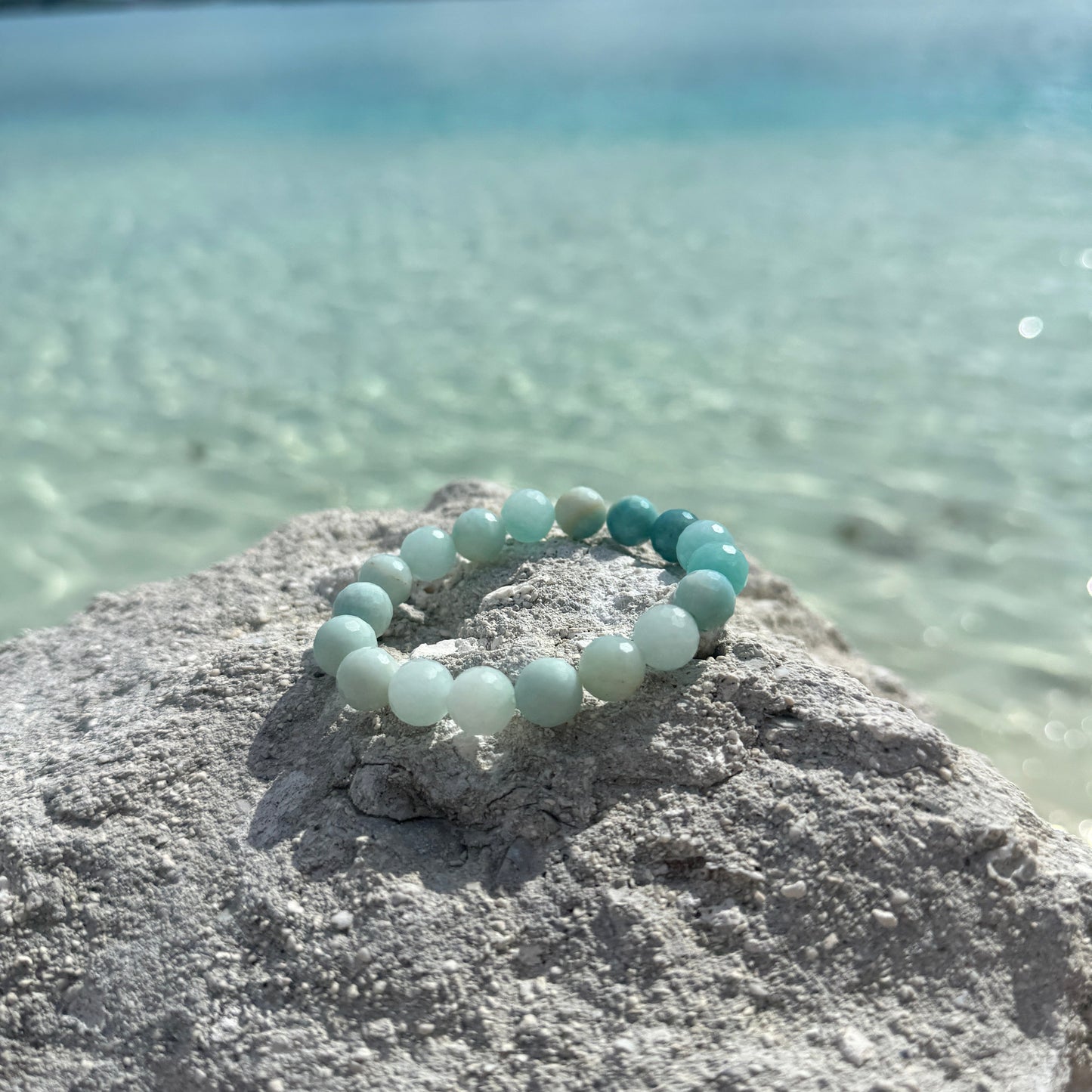 Bora Bora Lagoon Brazilian Amazonite 10 mm Bracelet