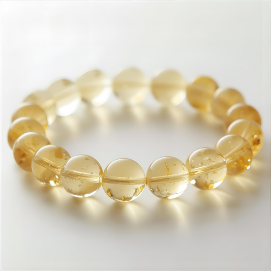 Aura glow smooth citrine gemstone stretch bracelet