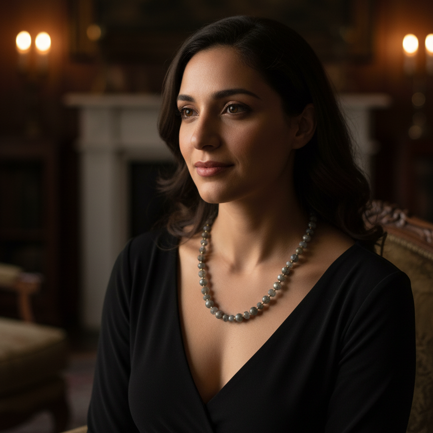 Quiet stormlight labradorite midi necklace