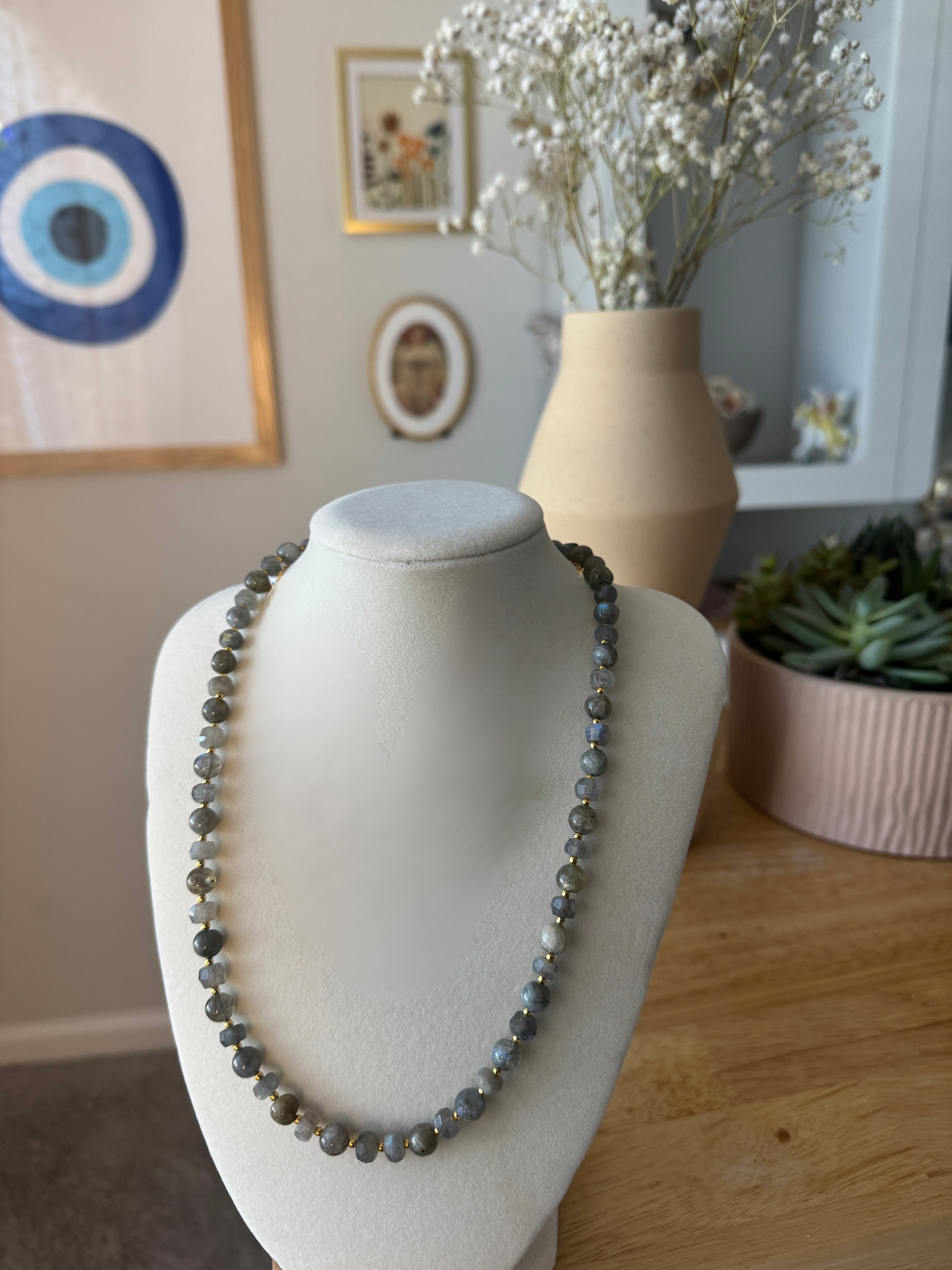 Quiet stormlight labradorite midi necklace